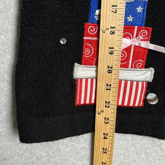 Marisa Christina Christmas Sweater Vest Women's Size small Presents Gifts Black - Picture 3 of 6